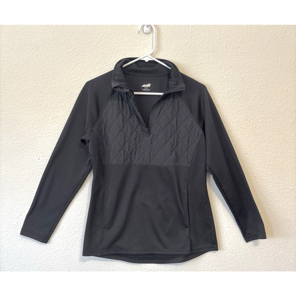 Activewear Jacket Avia‎ Quilted Pullover Womens M Black Long Sleeve - Picture 1 of 6